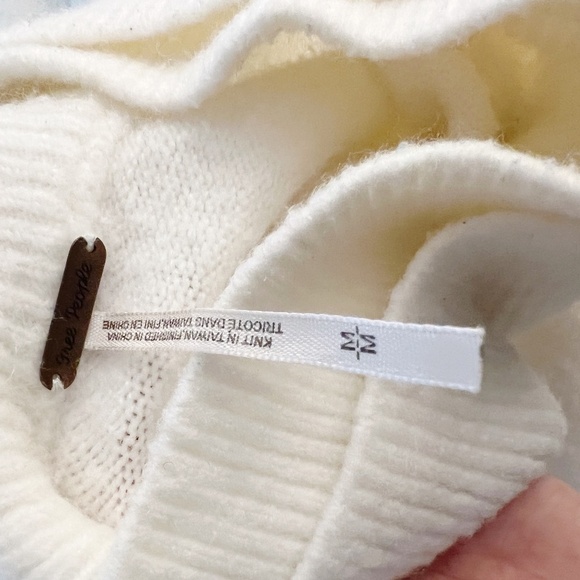 Free People Afterglow Mock Neck Sweater Cream Size M - Picture 12 of 13